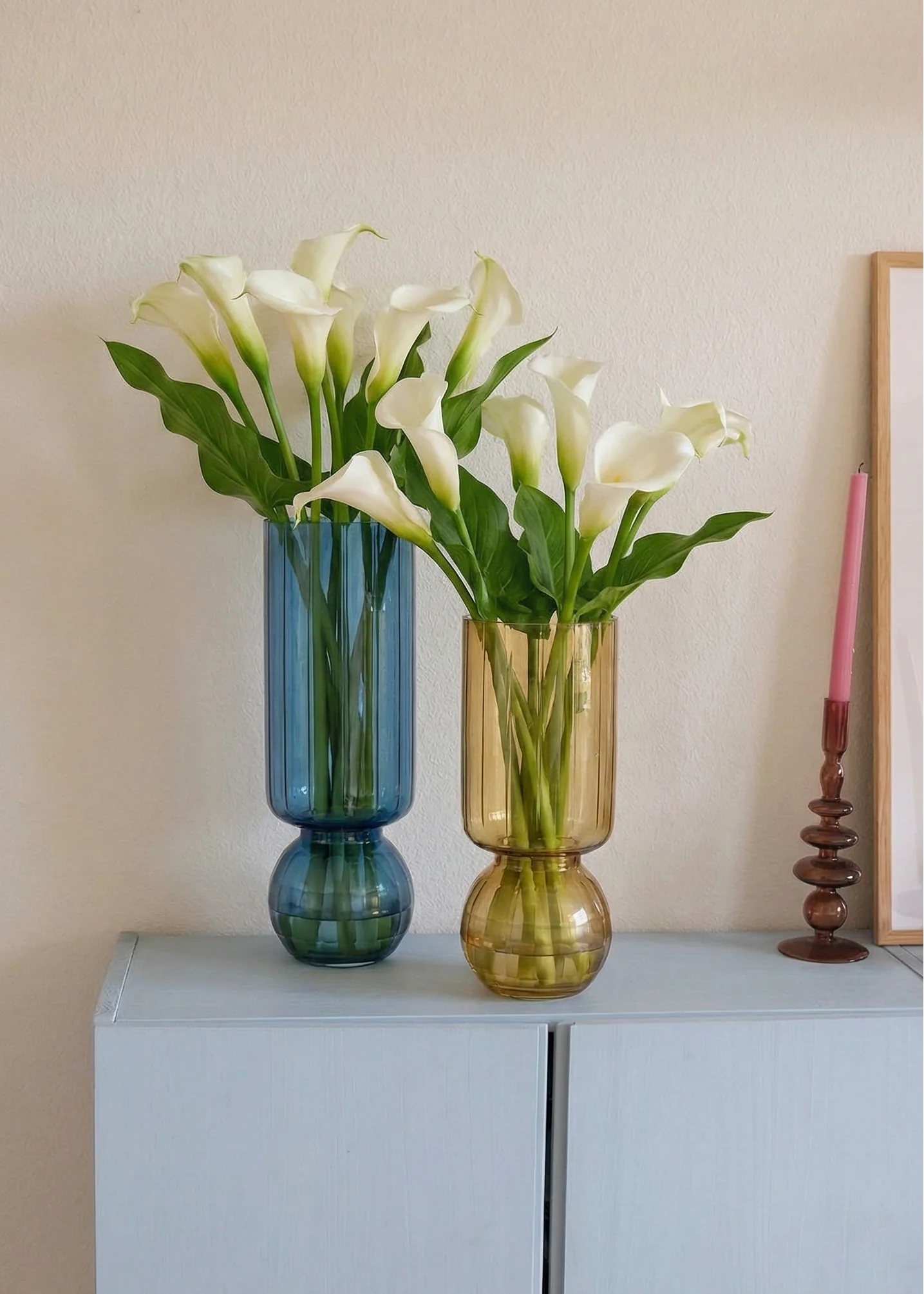 Pedestal Glass Vase – Medium - Image 2
