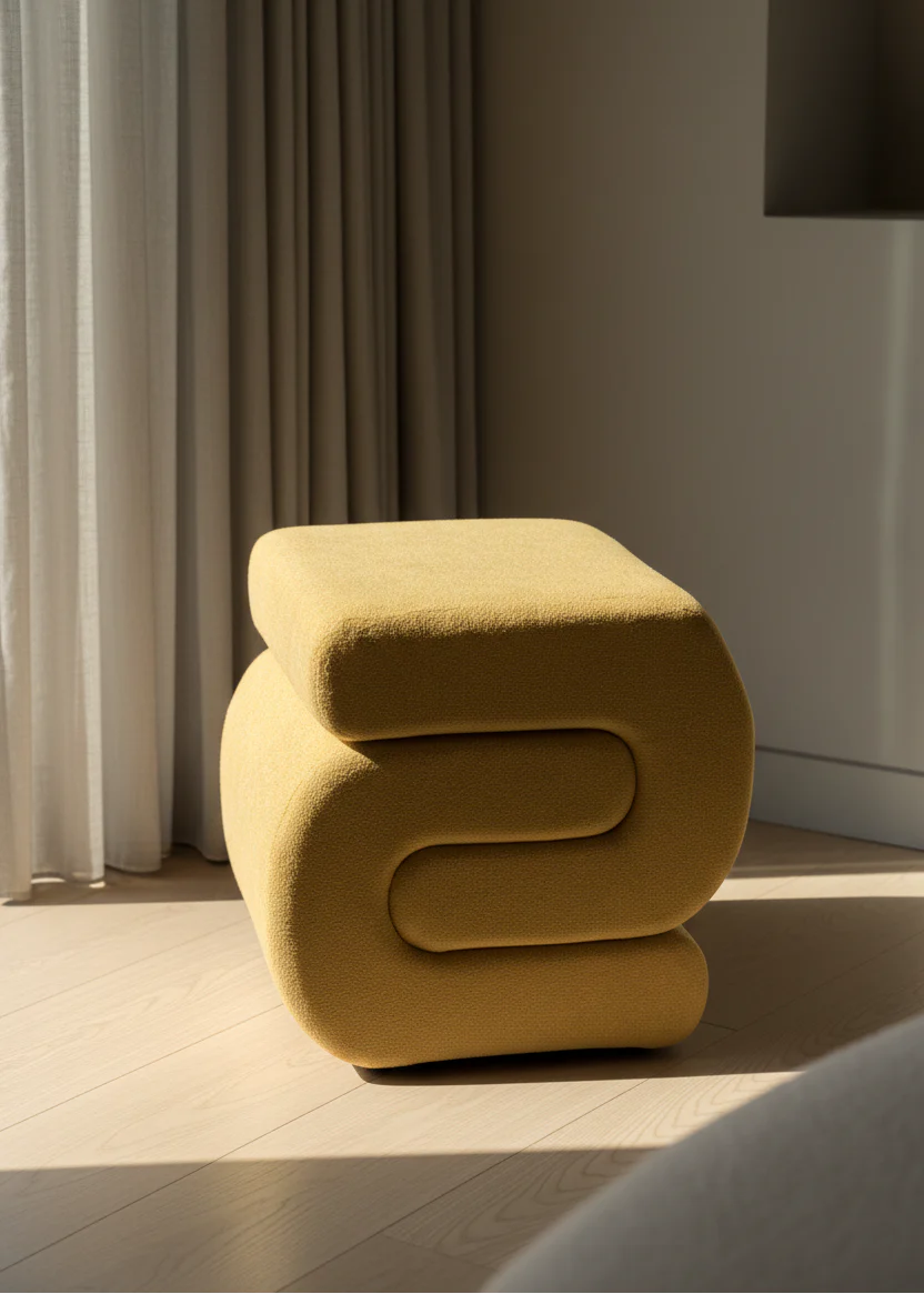 S-Boucle Pouffe - Mustard - Image 3