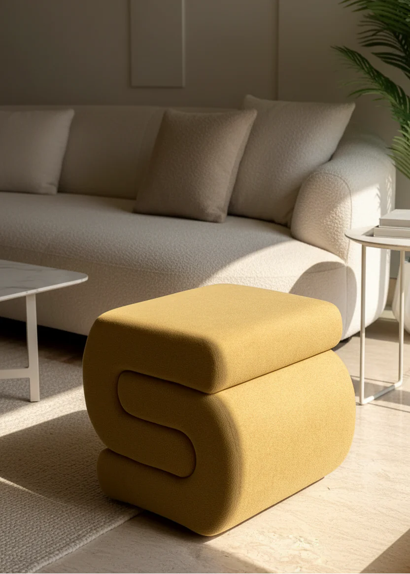 S-Boucle Pouffe - Mustard - Image 6