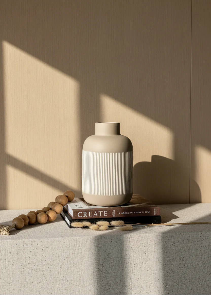 Shibui Beige Vase - Tall - Image 7