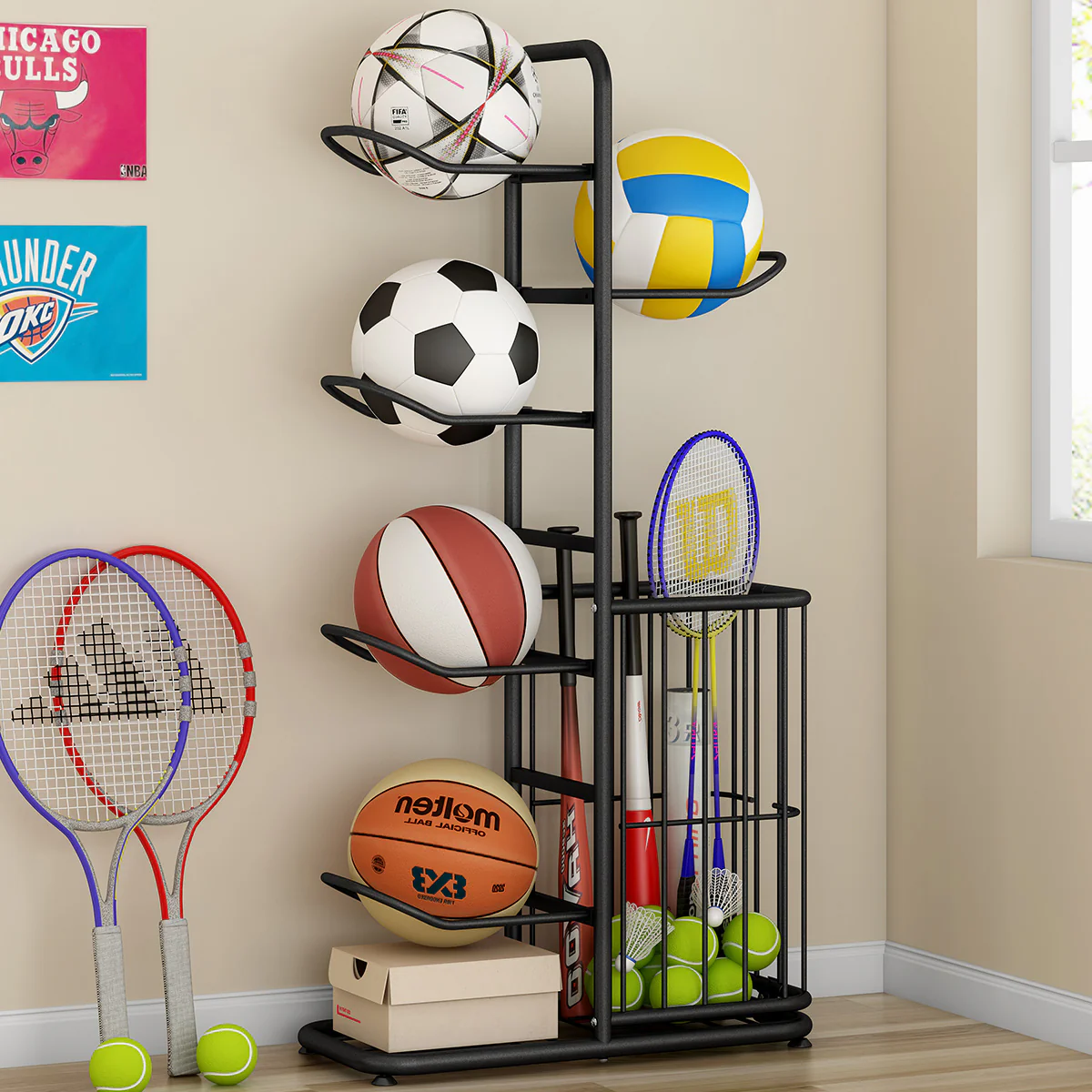 SportsNest Pro Organizer Rack_ Black - Image 10