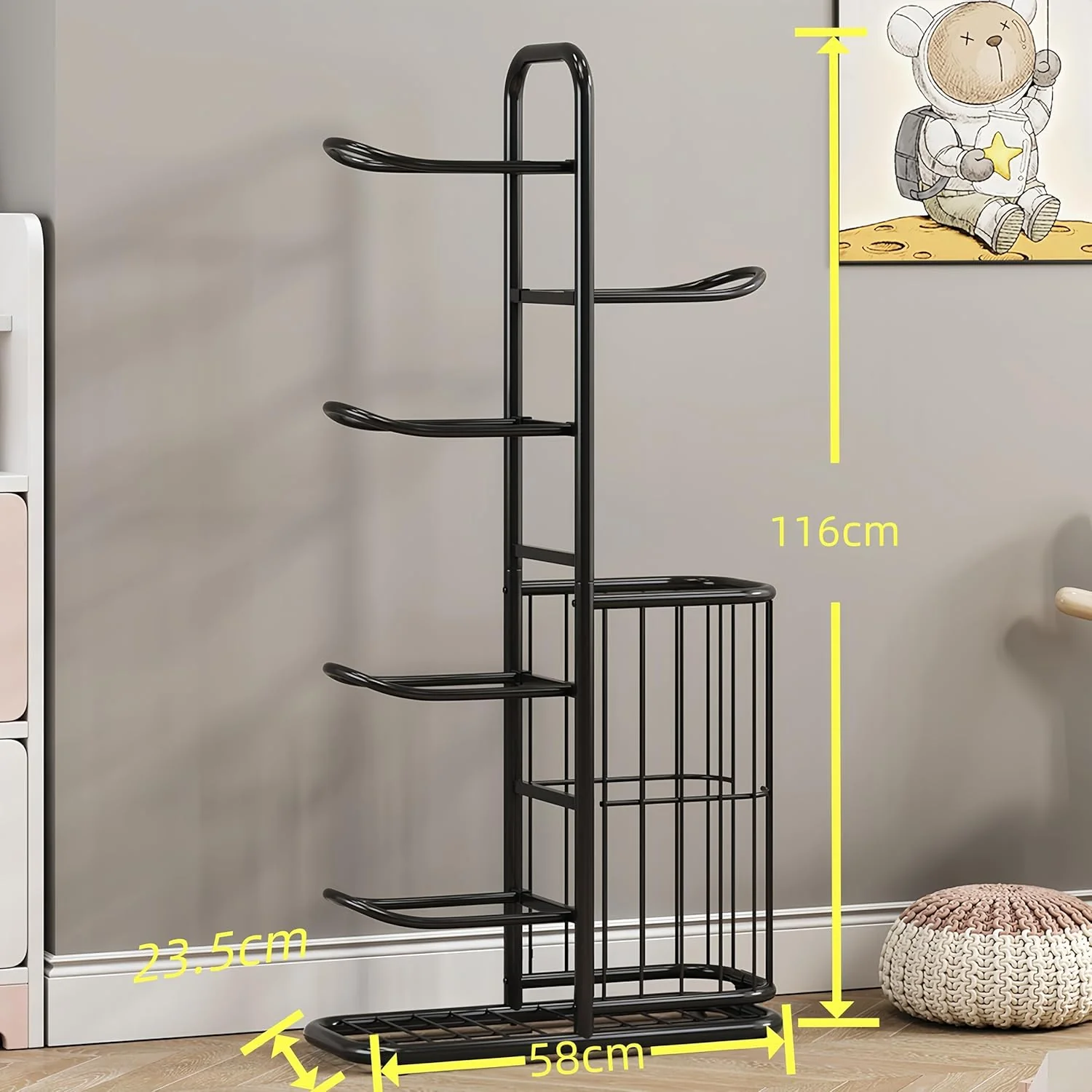 SportsNest Pro Organizer Rack_ Black - Image 4