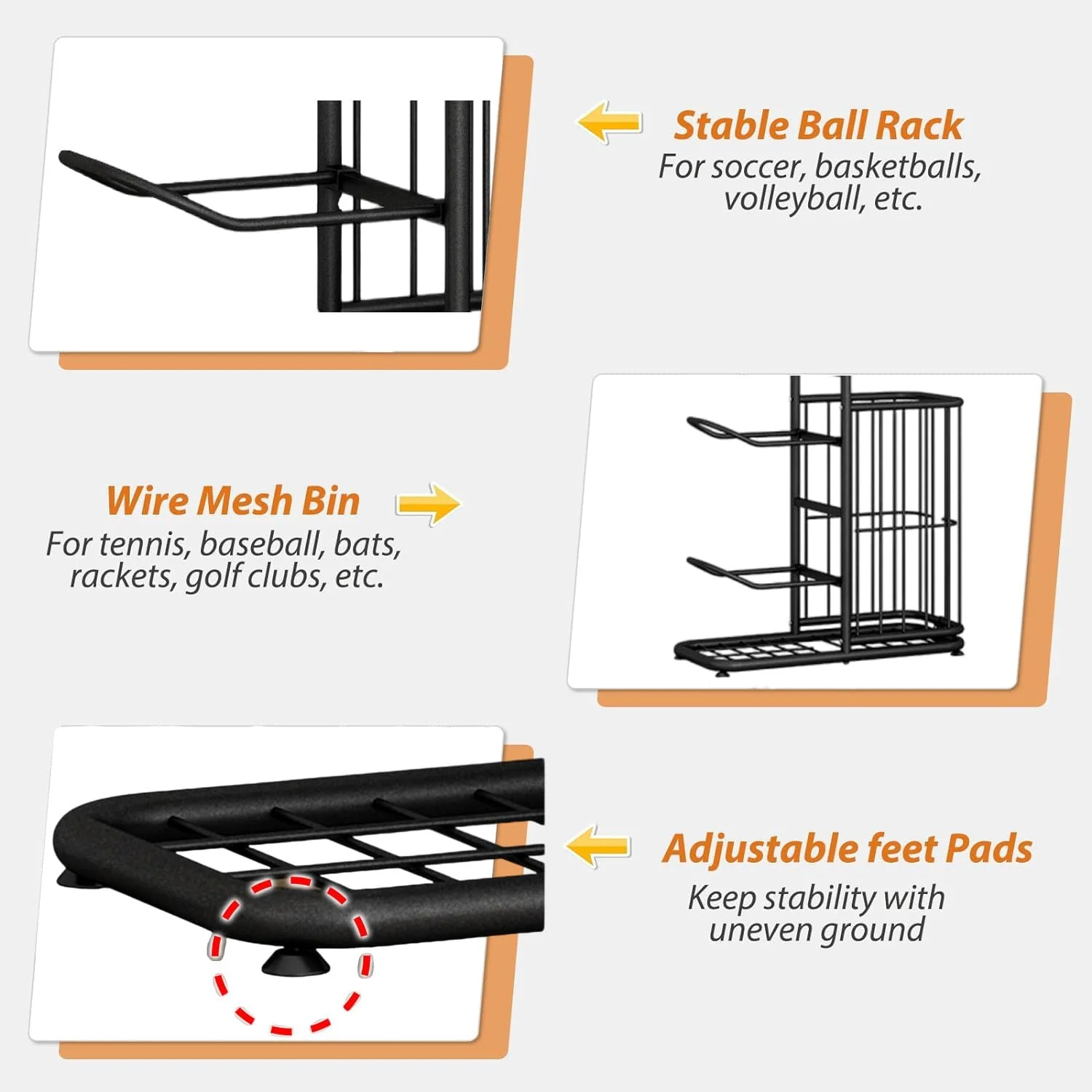 SportsNest Pro Organizer Rack_ Black - Image 5