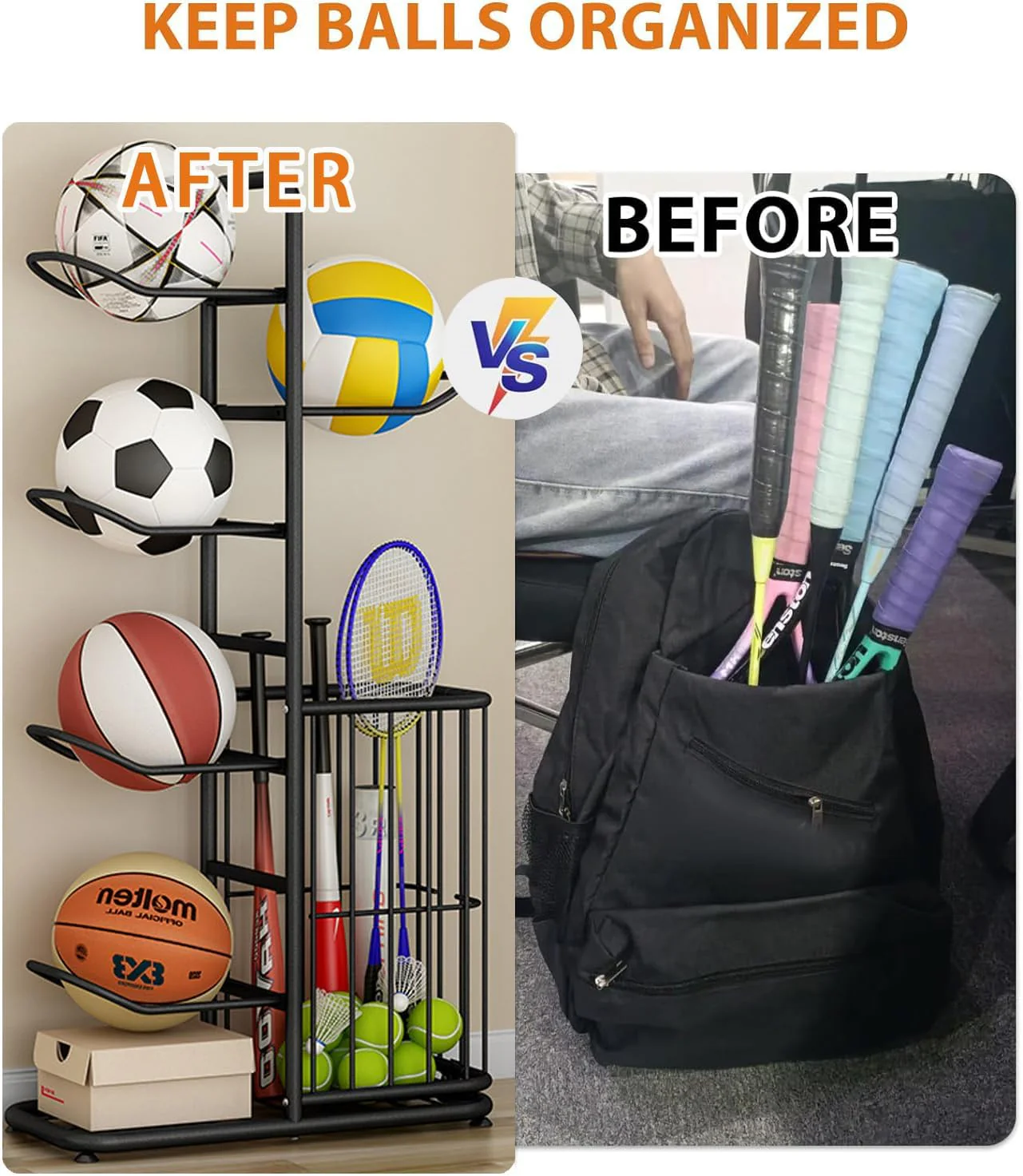SportsNest Pro Organizer Rack_ Black - Image 8