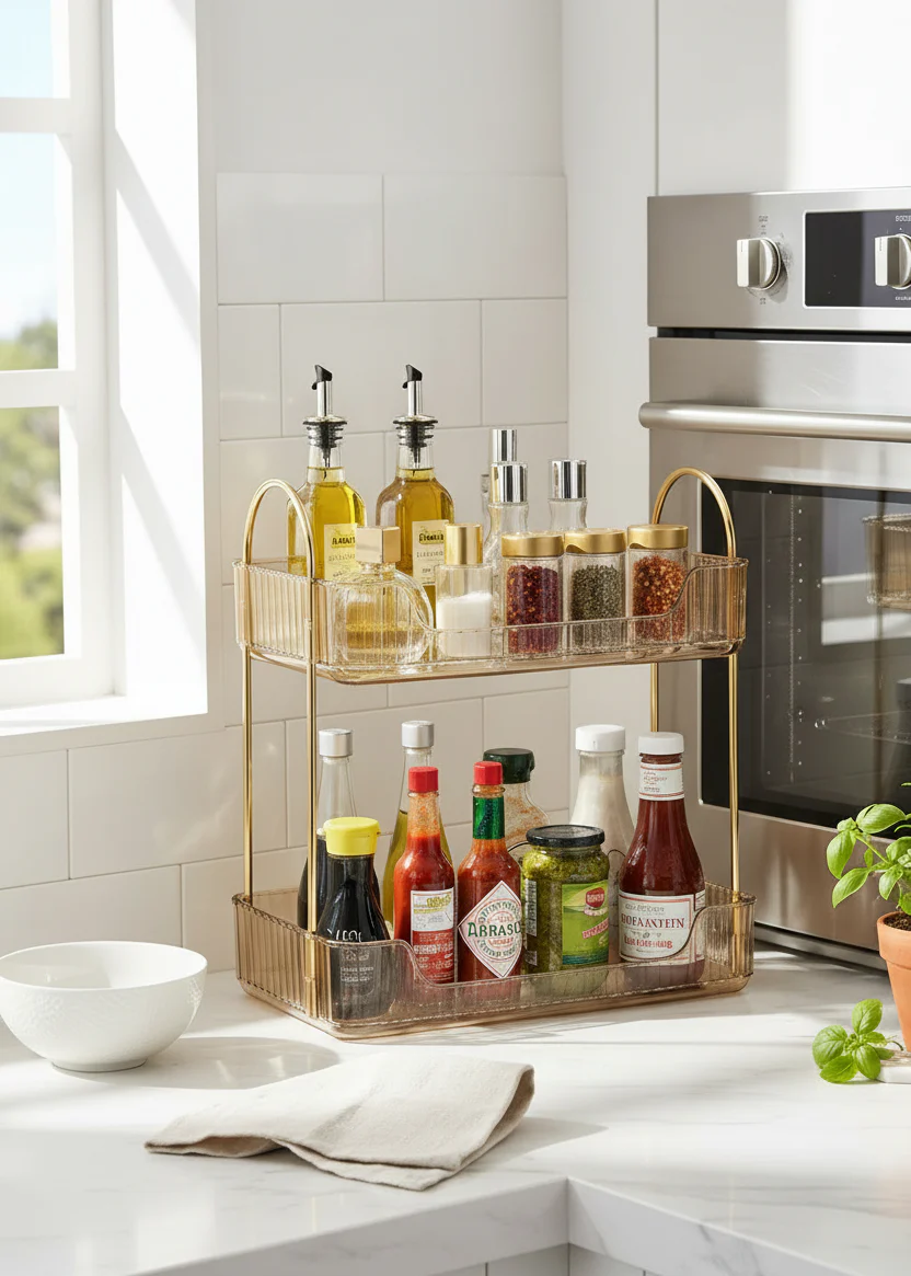 Two Tier Cosmetics Organiser - Amber - Image 2