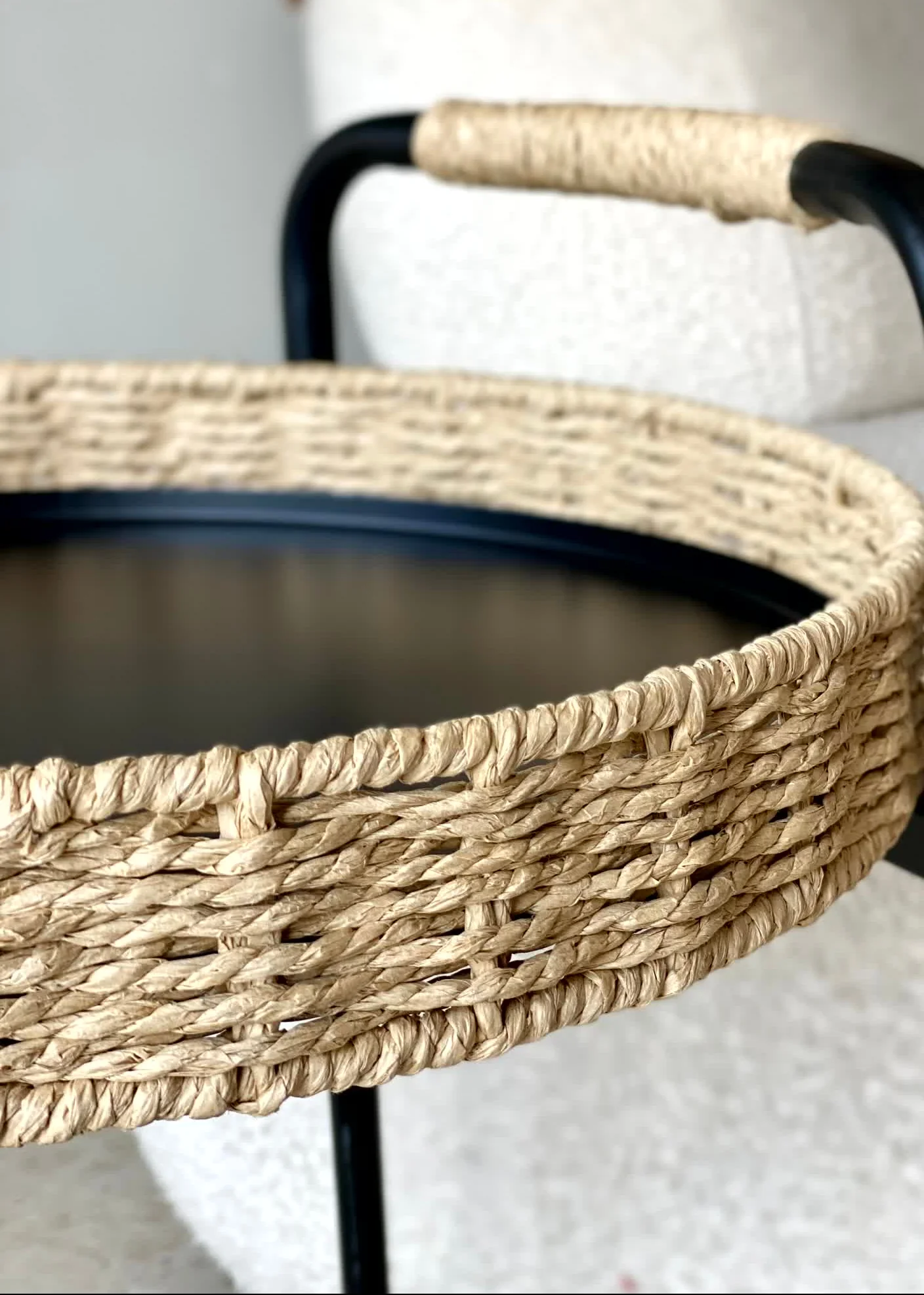 Two-Tier Rattan Trolley - Image 8