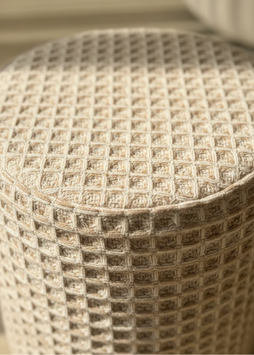 Wilson Waffle Pouffe - Beige - Image 7